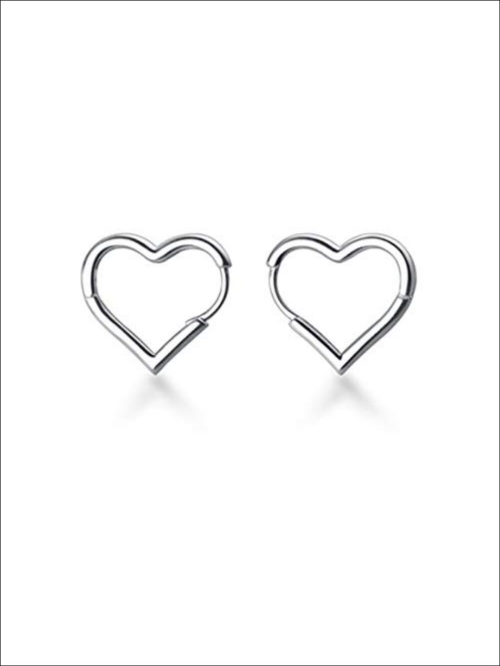 Sterling Silver Heart Hoop Earrings 1.6CM Minimalist Sweet Love